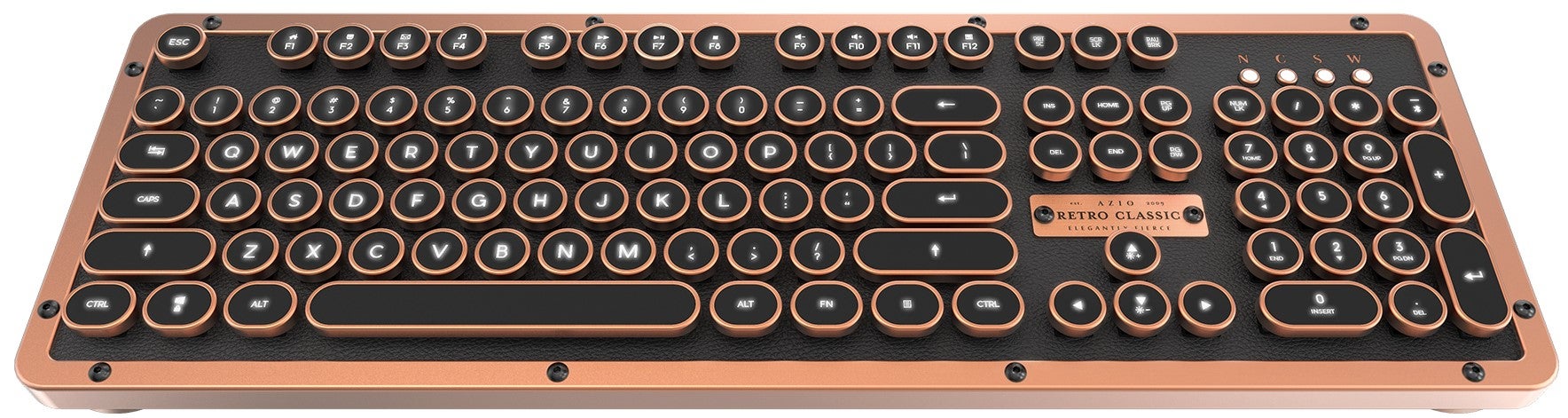 レンタル] AZIO Bluetooth/USB有線接続 タイプライター式 キーボード