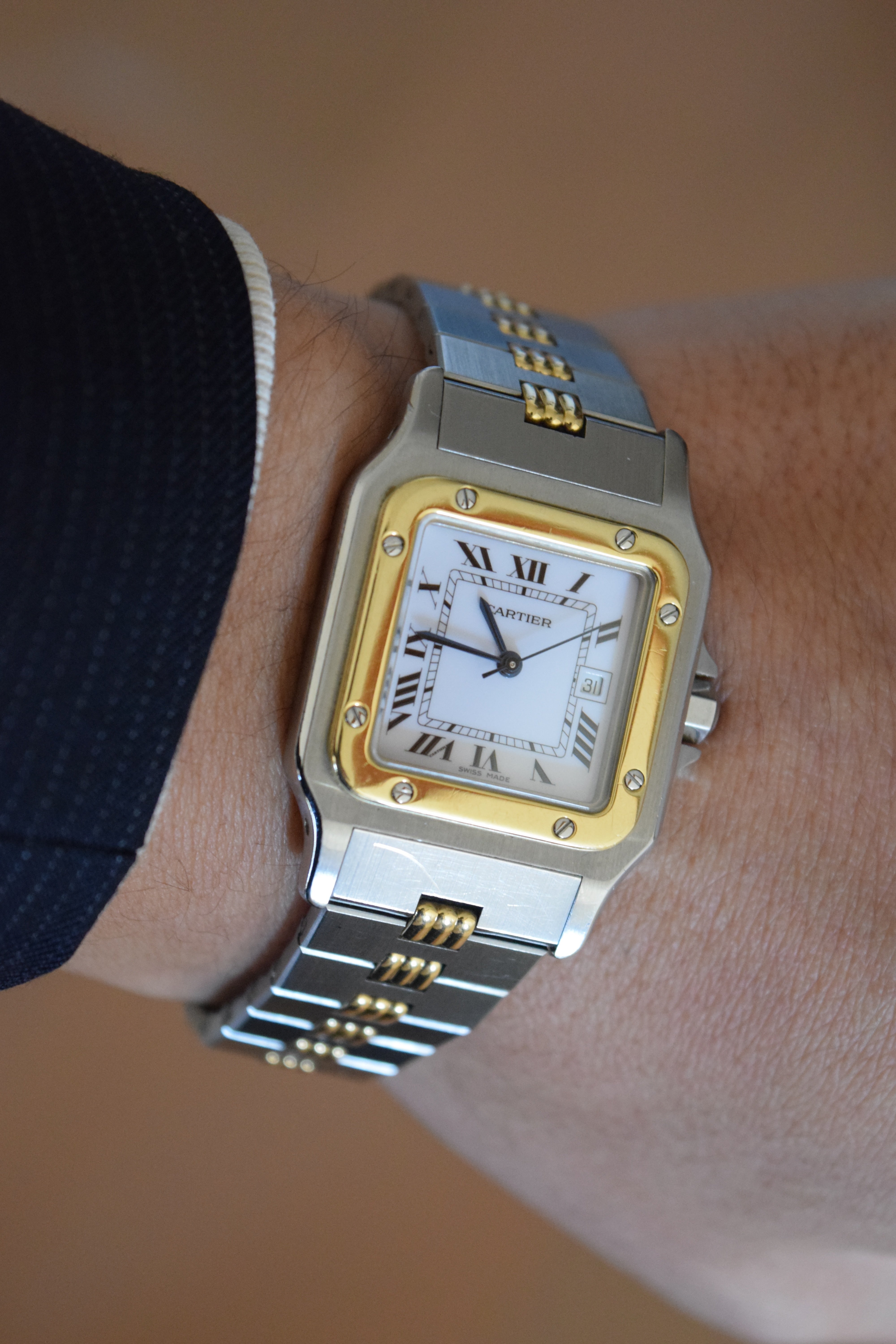 国際保証書付き』カルティエ サントスカレ LMサイズ ゴドロンブレス