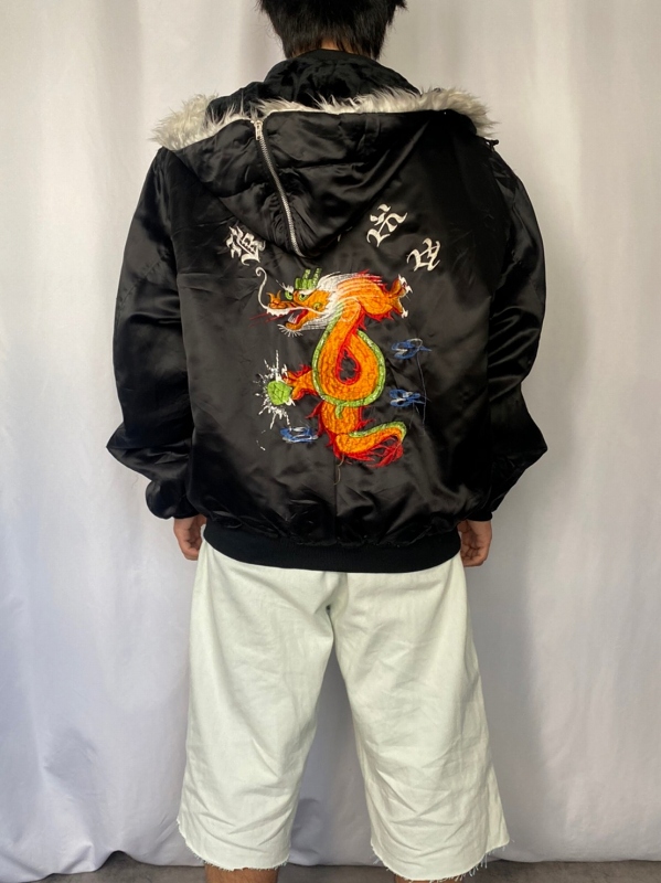 90s 90年代 韓国製 スカジャン スーベニア フード付き パーカー