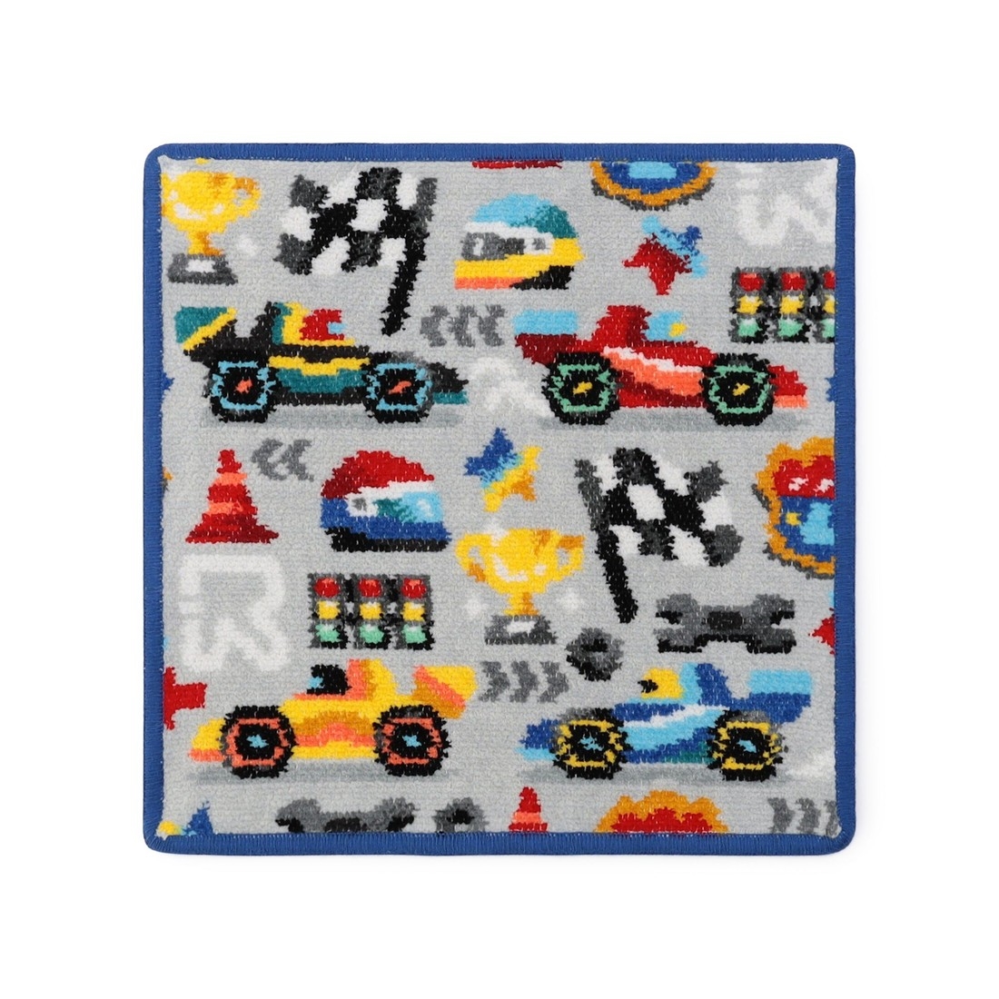 ラブラリーサーキット ハンカチ(シルバーグレー×ブルー): LOVERARY BY