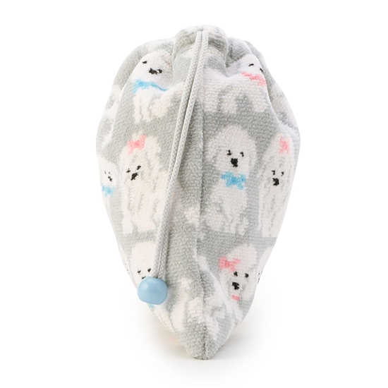 モフモフワンチャン 巾着 L/MWC-257366(シルバーグレー): LOVERARY BY