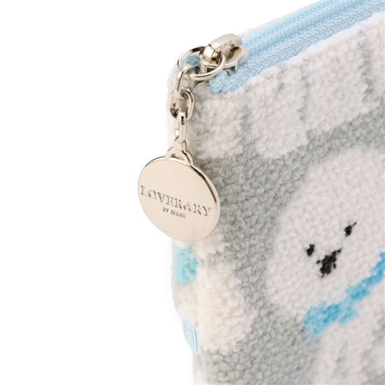 モフモフワンチャン ティッシュポーチ L/MWC-257364(シルバーグレー