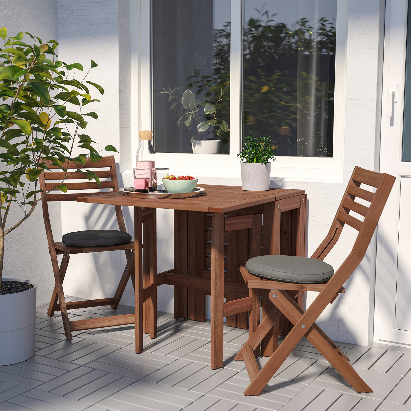 ÄPPLARÖ gateleg table, outdoor brown stained - IKEA
