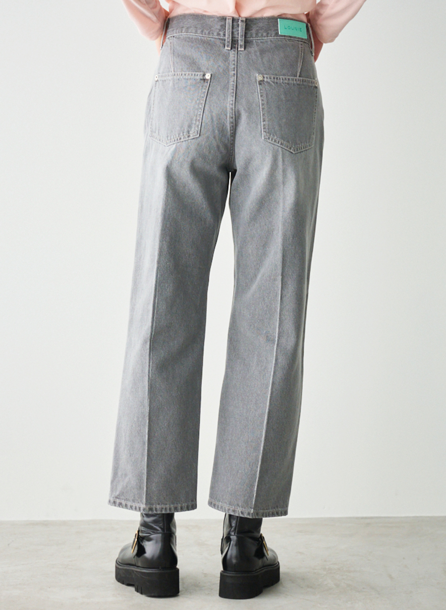 新品 JULYNINE グレー デニムパンツ BASICデニム ジュライナイン 2025