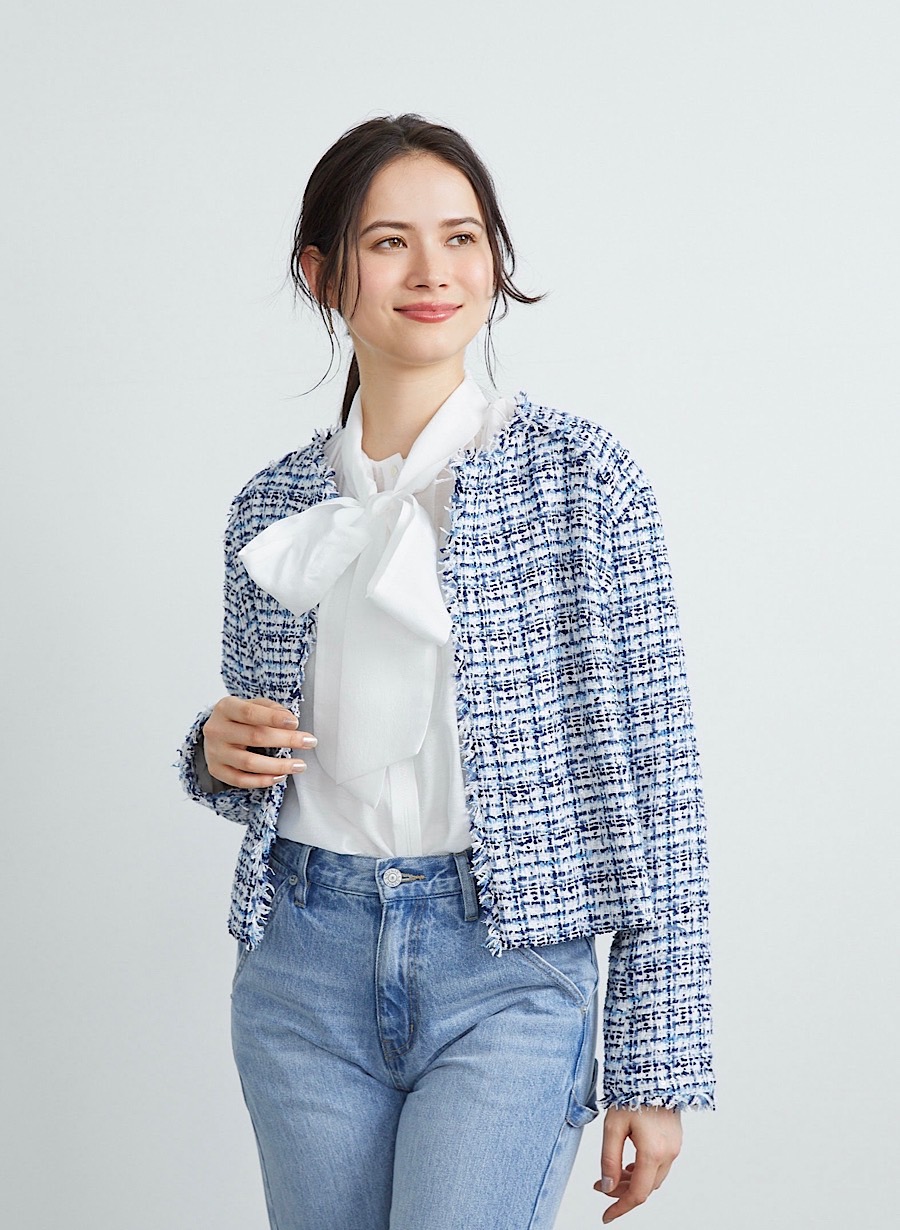 ファンシーツイードジャケット/セットアップ可｜LOUNIE（ルーニィ