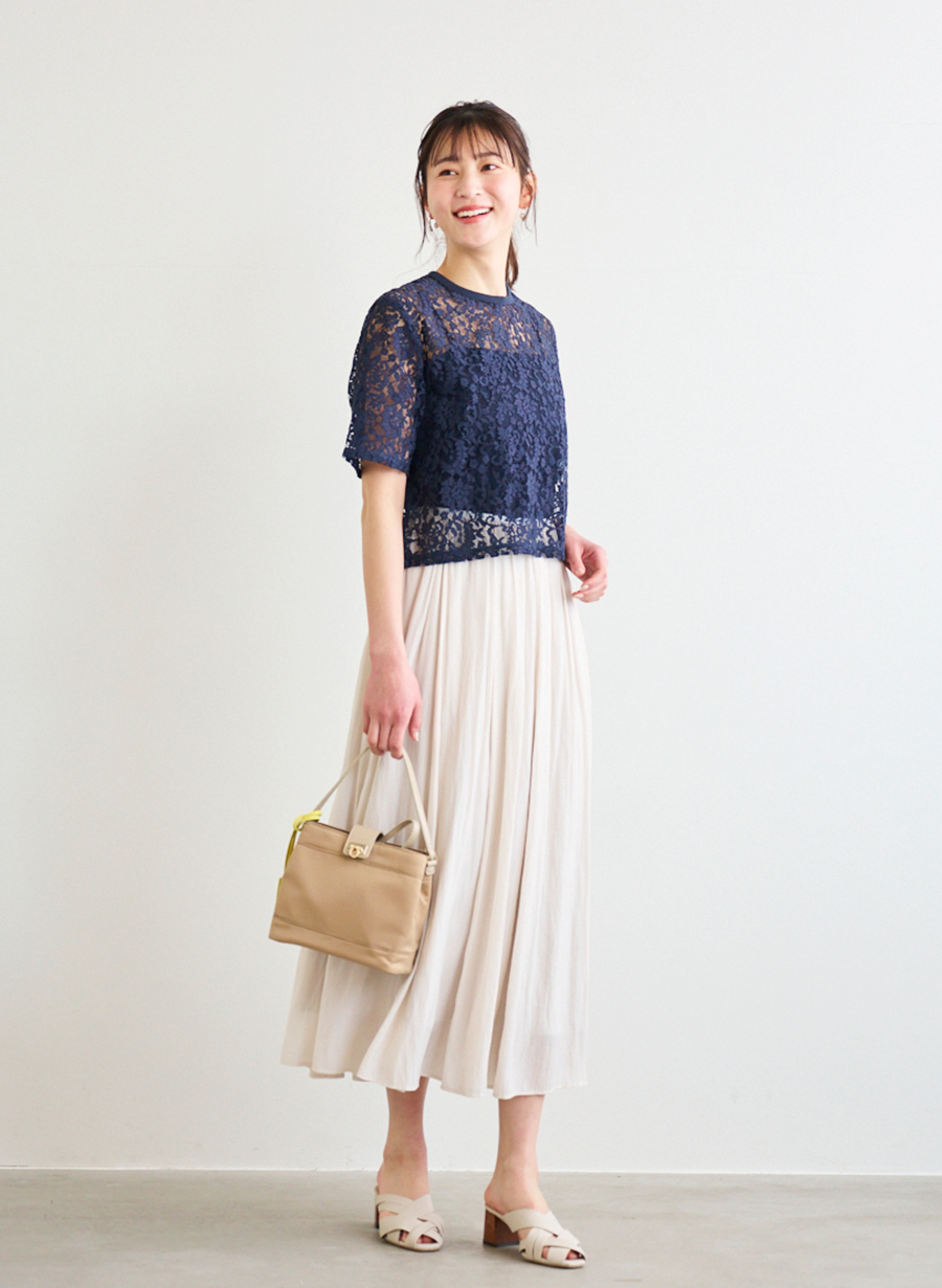 佐藤佳菜子さんコラボ】クロップドレースブラウス｜LOUNIE（ルーニィ