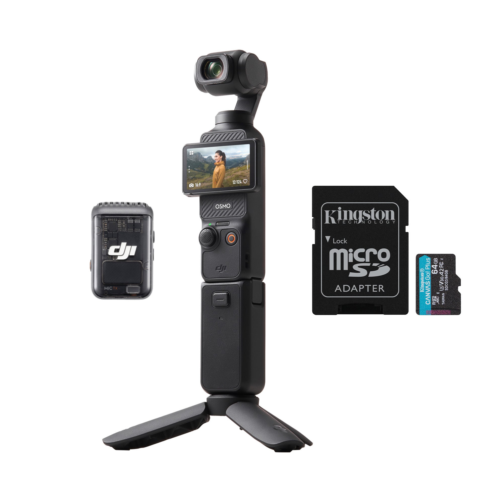 DJI Osmo Pocket 3 Creator Combo with 64GB MicroSDXC Memory Card