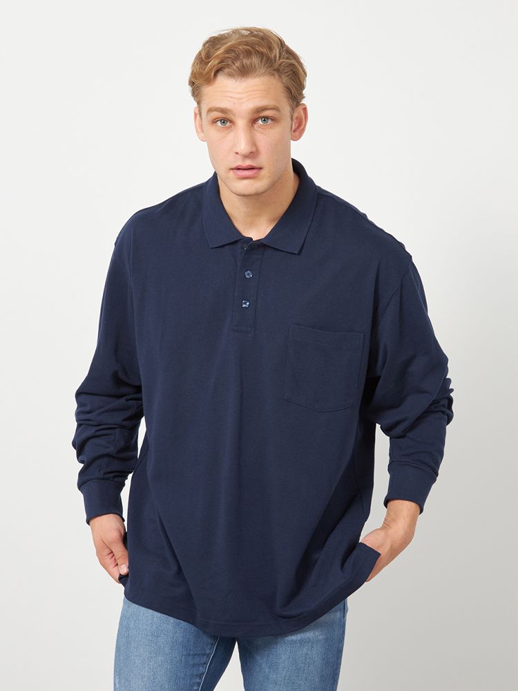 ブラック 【EL.FO】鹿の子長袖ポロシャツ | フォーエル公式通販