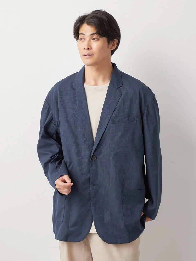 ネイビー 【TSC】モードメッシュテーラードジャケット | フォーエル