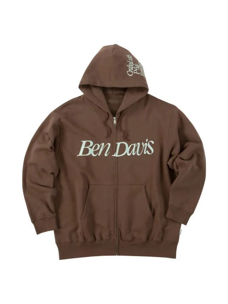 ブラウン 【BEN DAVIS(ベン デイビス)】スラントロゴフルジップ