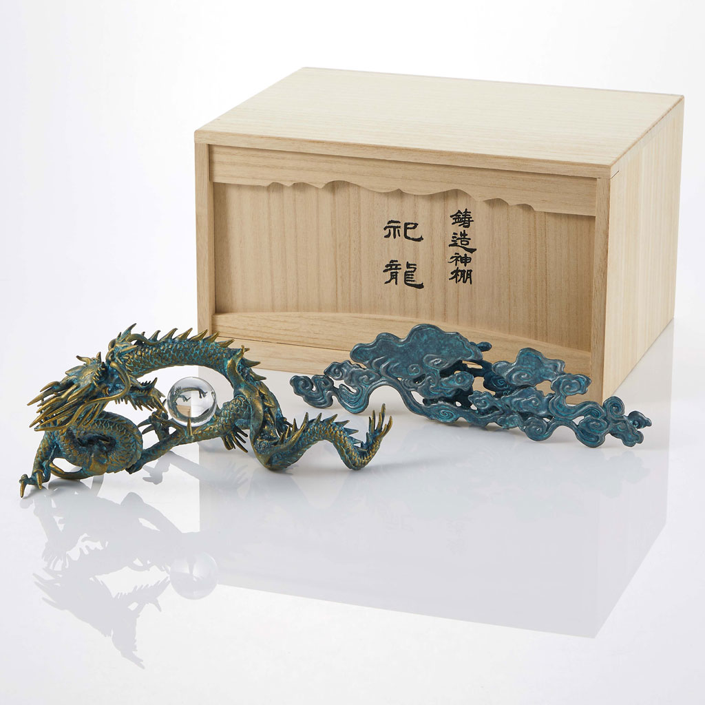 伝統工芸 高岡銅器】須賀月芳 鋳造神棚『祀龍』