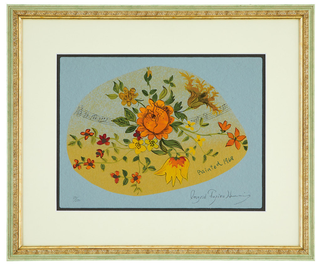 フジコ・ヘミング『花1968』セリグラフ