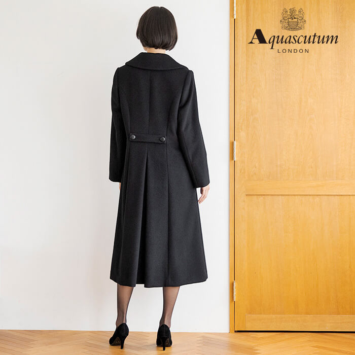 アンゴラ混のクラシカルなコート M・ブラック｜東京ソワール