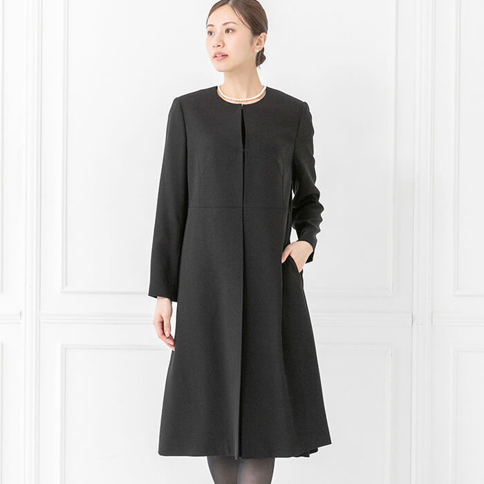 洗える｜ロングジャケットのアンサンブル 9号・ブラック｜東京