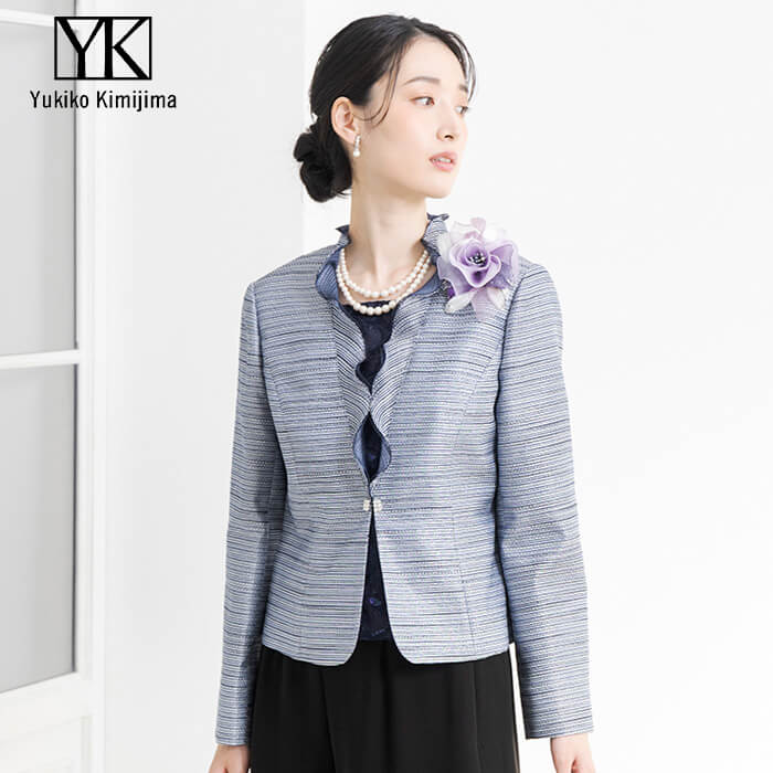 胸当て付きフォーマルジャケット 11号・ネイビー｜東京ソワール