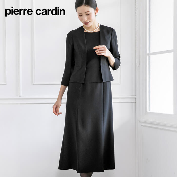 ロング丈の正喪服風アンサンブル 9号・ブラック｜東京ソワール