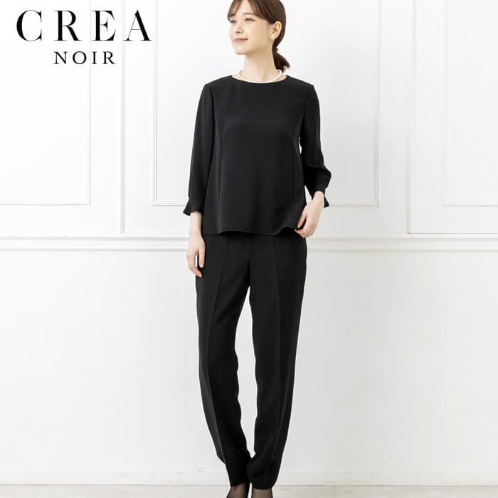 洗える｜ブラウス付きパンツスーツ 7号・ブラック｜東京ソワール
