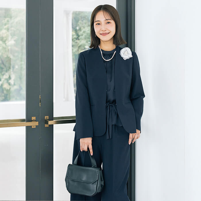 洗える｜大人の頼れるパンツスーツ 17号・ネイビー｜東京ソワール