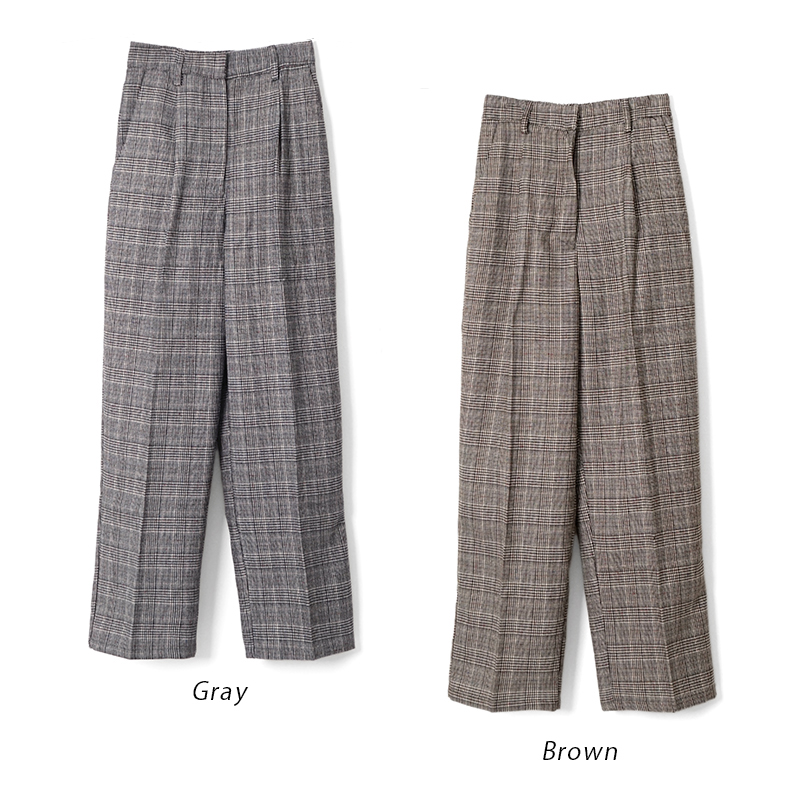 OUTLET】check tapered pants～ﾁｪｯｸﾃｰﾊﾟｰﾄﾞﾊﾟﾝﾂ | flower／フラワー