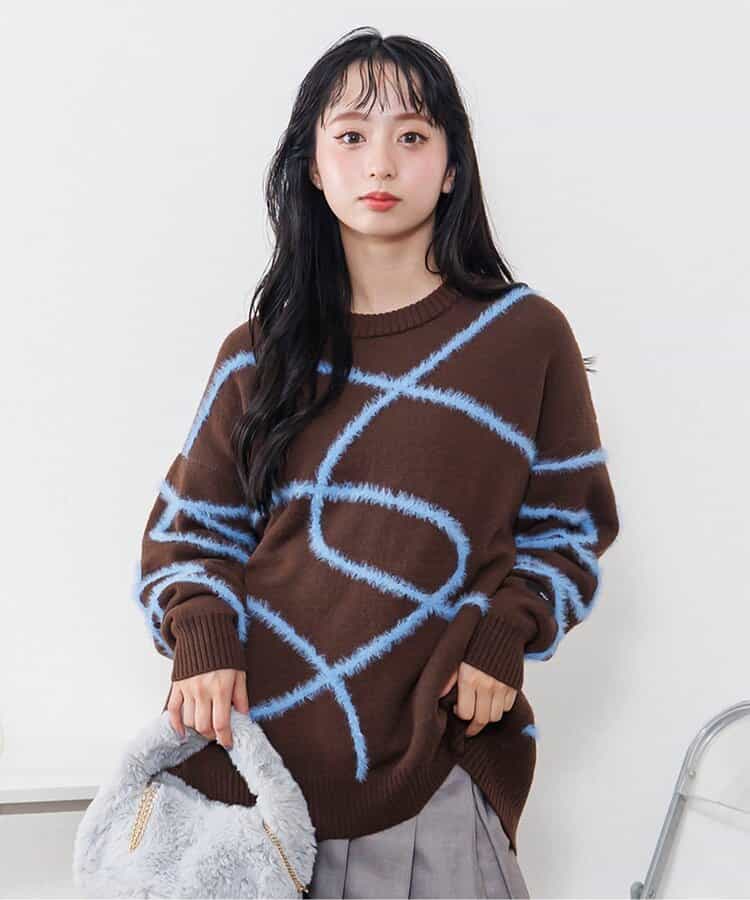 ☆タイムセール☆ニュアンスラインニット（G513035）|algy（アルジー