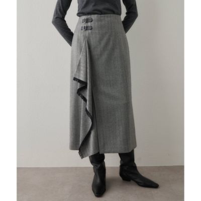 Whim Gazette(ウィム ガゼット)のチェックフリンジスカート通販