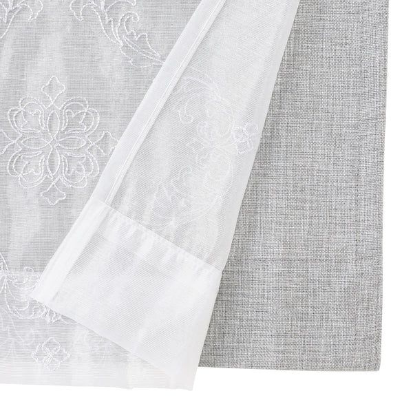 ラメ×リマニフィ ダブルカーテン H2000×W1000 グレー（レース&ドレープ