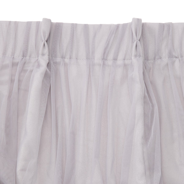 チュールバルーン ダブルカーテン H1350×W1000 ライトグレー（レース