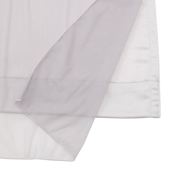 チュールバルーン ダブルカーテン H1350×W1000 ライトグレー（レース