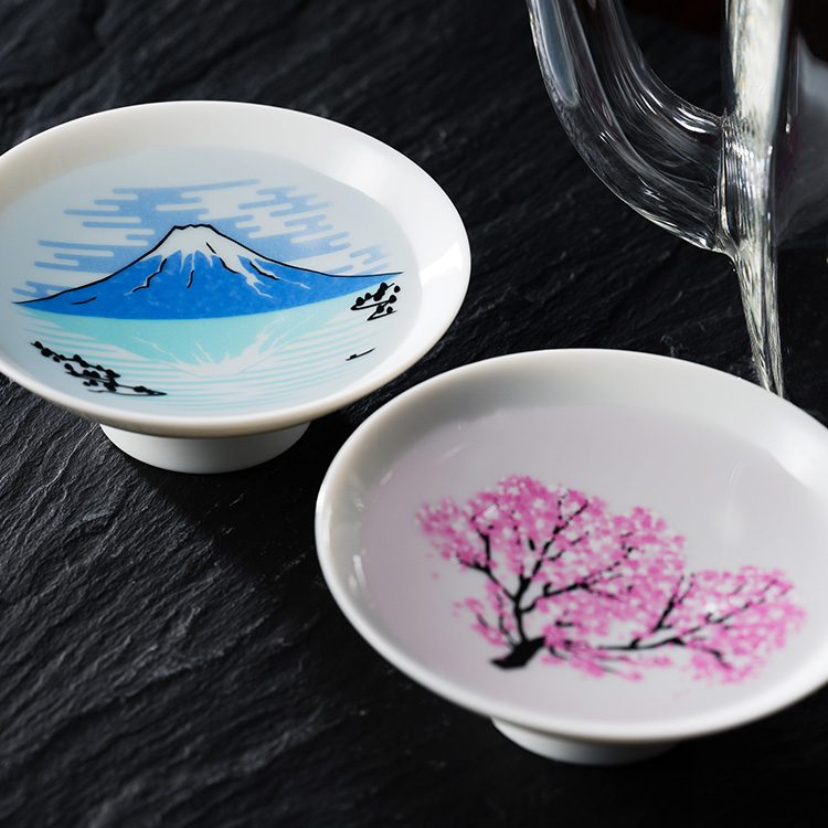 丸モ高木陶器】桜と青富士の平盃 特別セット | 藤巻百貨店