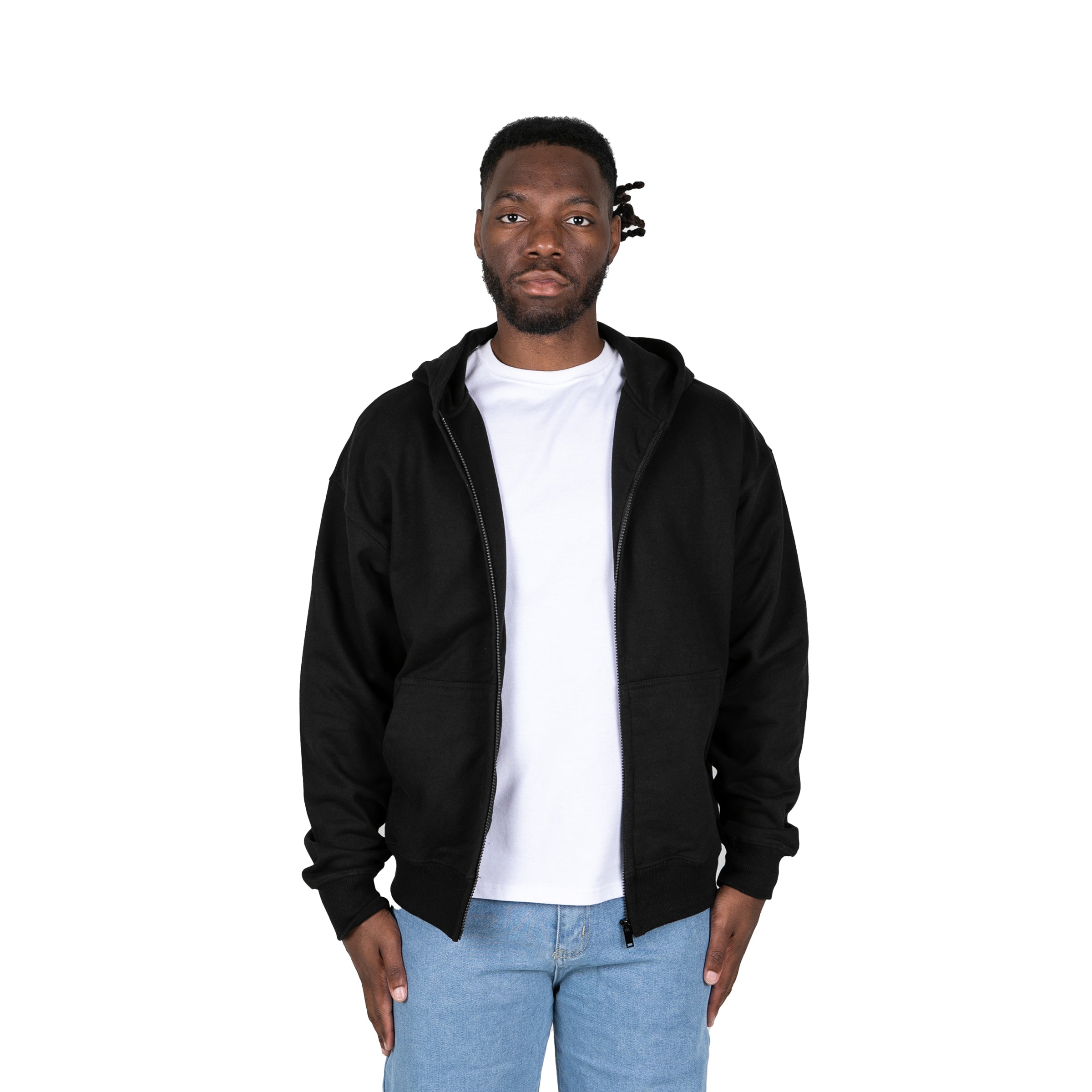 ZIP UP HOODIE - BLACK – FXN menswear