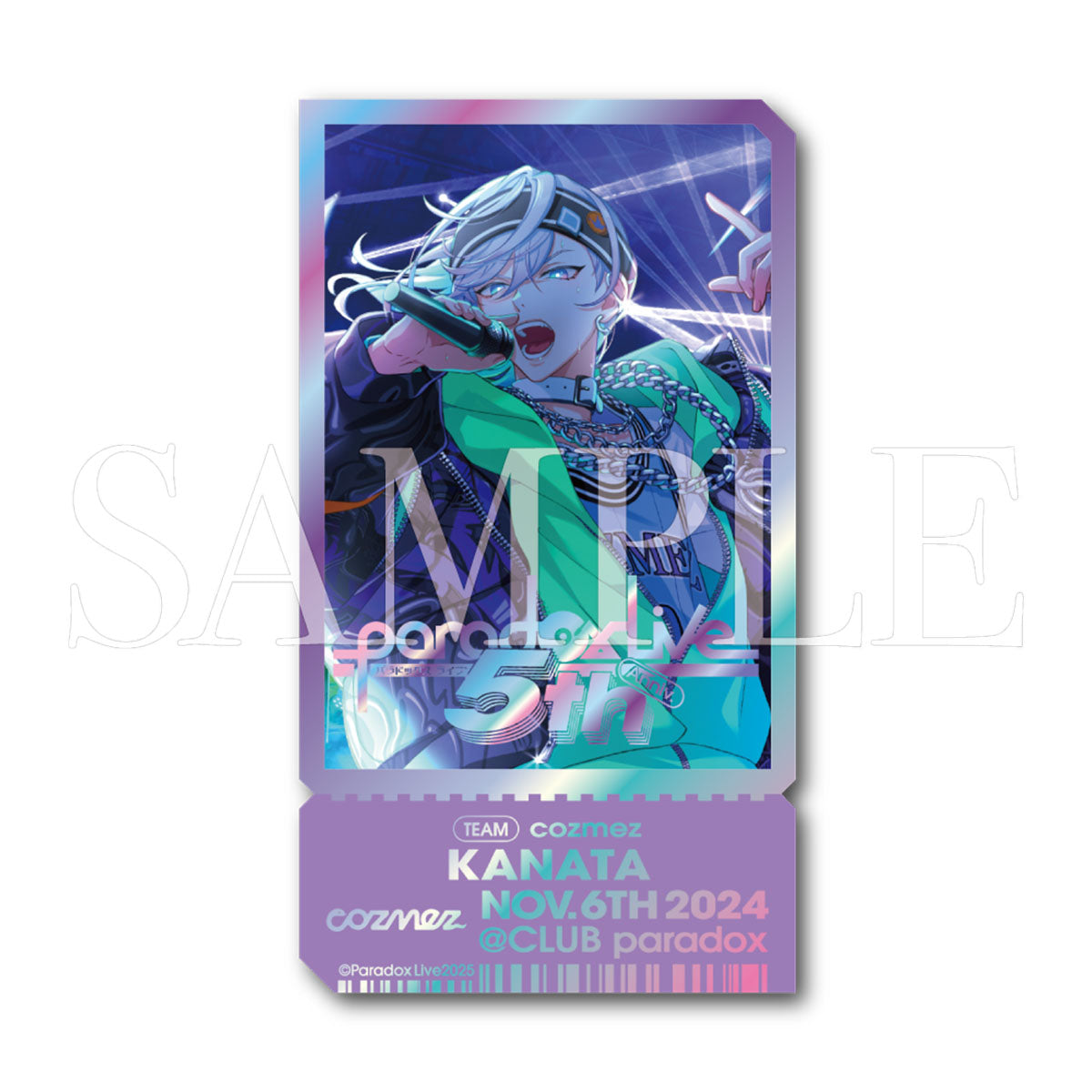 Paradox Live 5th Anniversary チケット風ホログラムステッカー Ver.1