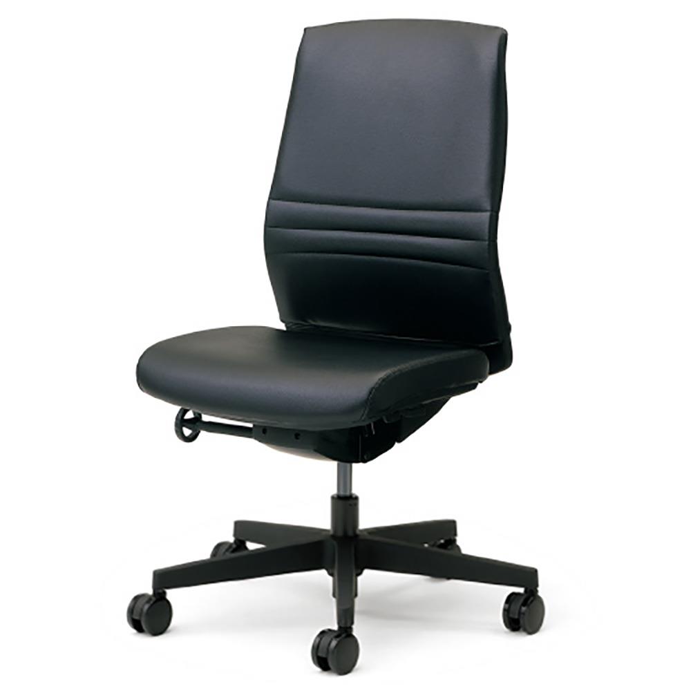 KT-7 ビニルレザーチェア 肘なし アルミ脚 (オフィスチェア ワーク