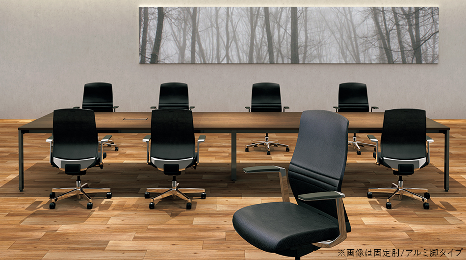 KT-7 ビニルレザーチェア 肘なし アルミ脚 (オフィスチェア ワーク