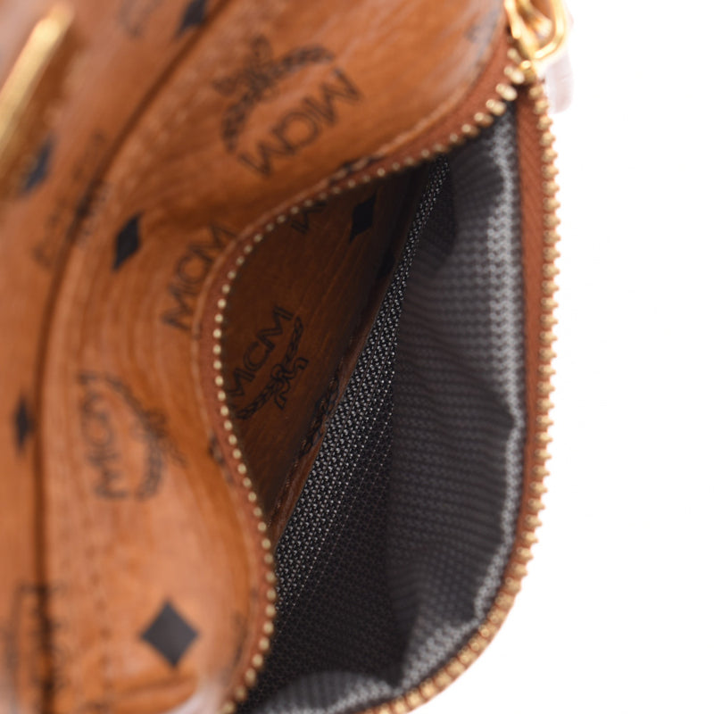 エムシーエムバックパックミニ スタッズ コニャック レディース カーフ