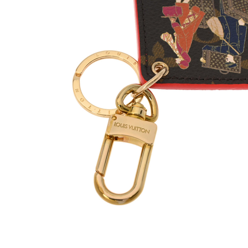 ルイヴィトンポルトフォイユ イリュストレ 茶/赤 レディース