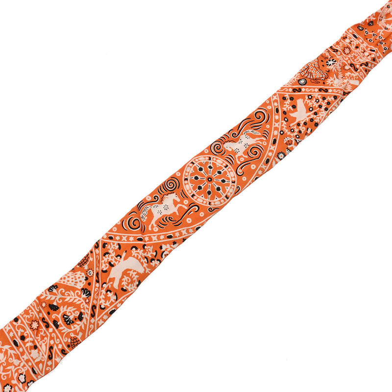 エルメスツイリー バンダナ柄 オレンジ レディース シルク100