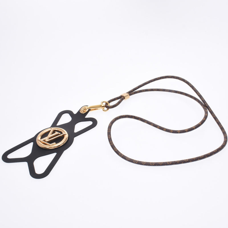 ルイヴィトンルイーズ フォンホルダー 14145 ブラウン/黒 ゴールド金具