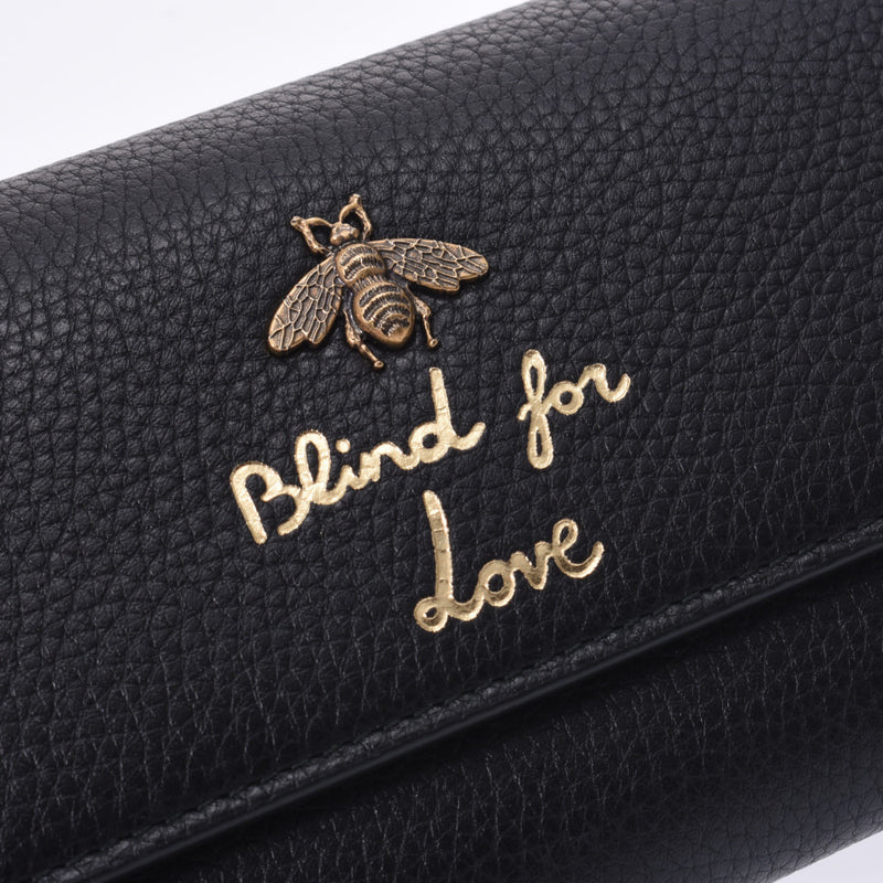 グッチアニマリエ ビー/蜂 黒 アンティーク調ゴールド金具 ユニ