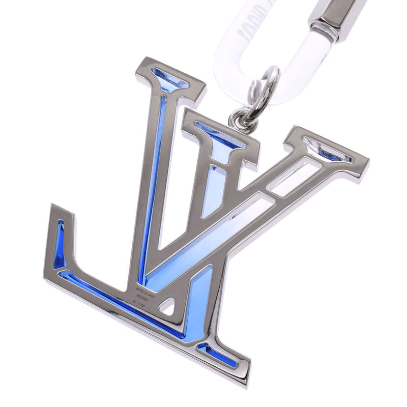 ルイヴィトンビジューサックLVプリズム 青/クリア シルバー金具 ユニ