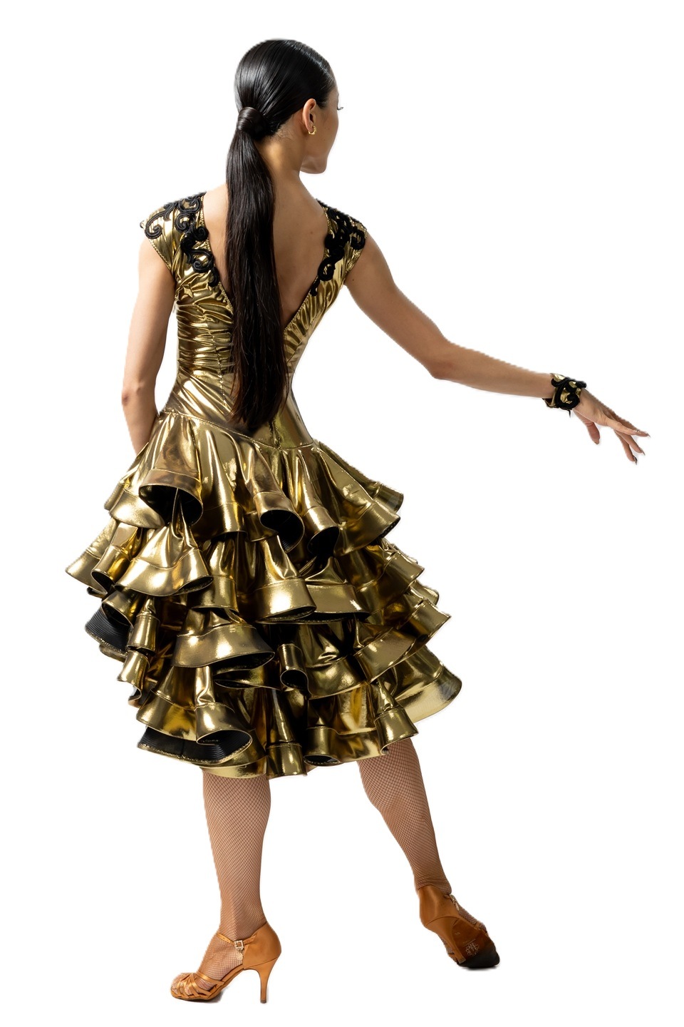 3L-00171 タカダンス ラテンドレス ｜社交ダンス メタリックドレス