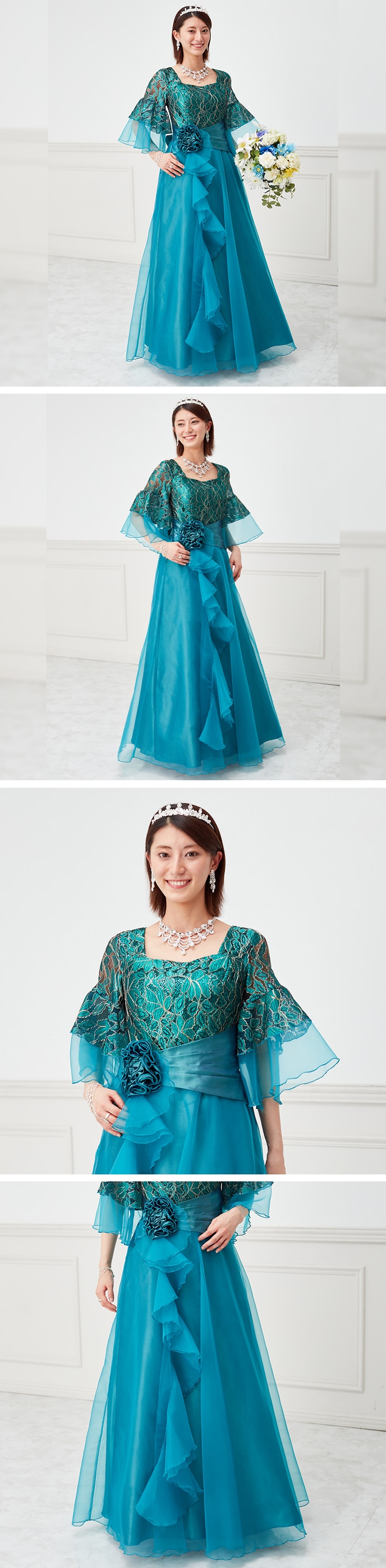 フレアースリーブドレス｜カラオケ・発表会・ステージ衣装なら