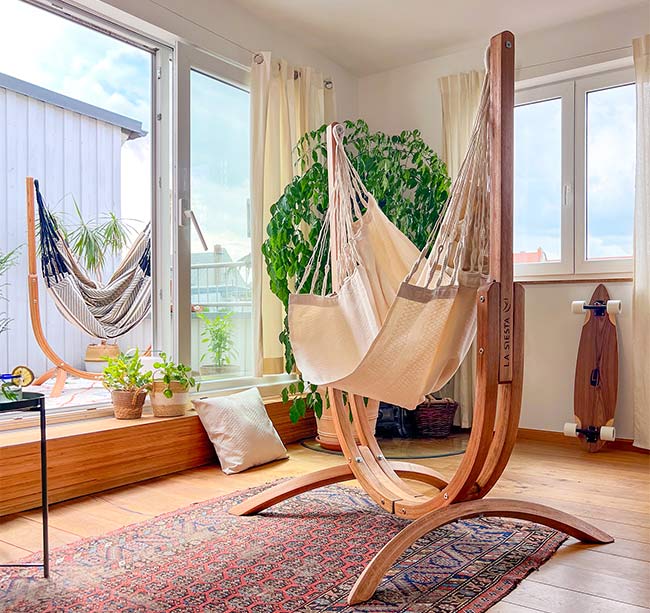 Udine オーガニック ハンモックチェア&スタンドセット 【LA SIESTA】_