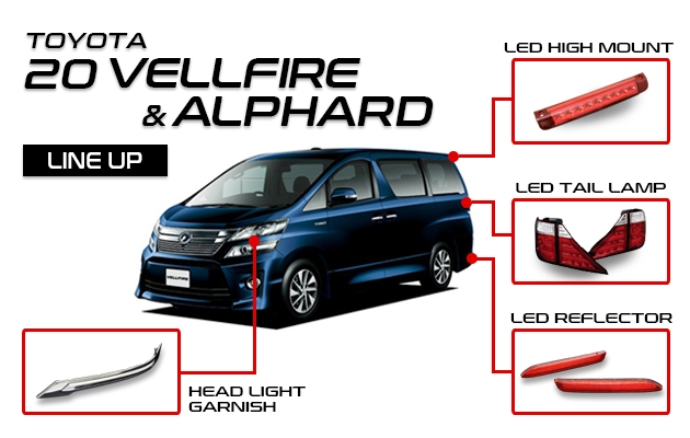 20系ヴェルファイア/アルファード クリスタルアイ ファイバーフルLED