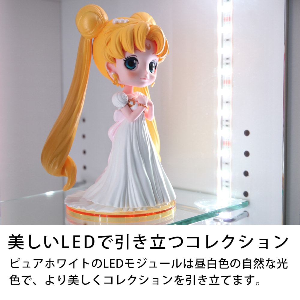 本体 ＋ LED（ホワイト）セット 】コレクションラック ワイド ロー