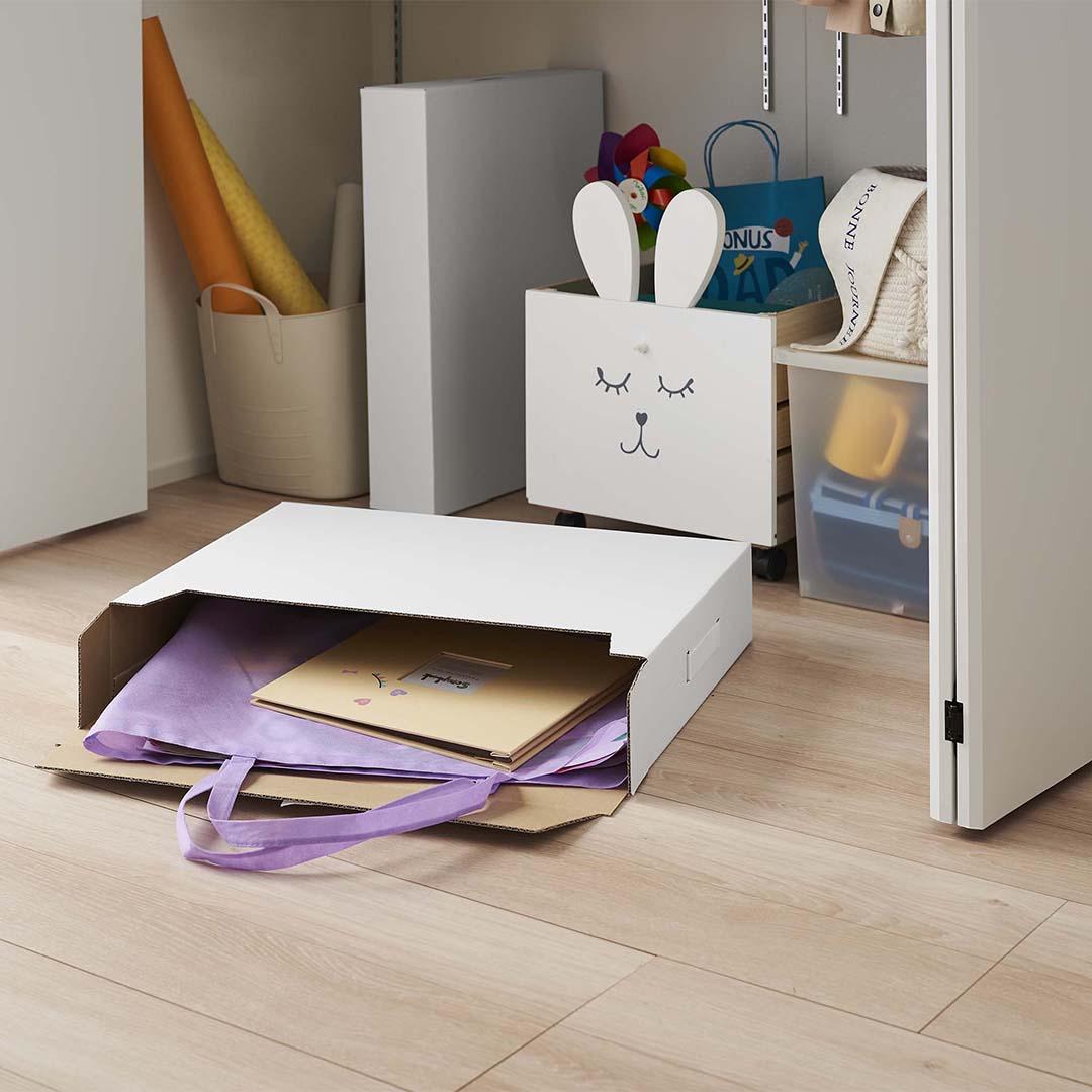 tower】作品収納ボックス 2個組 ホワイト｜寝室・クローゼット,収納