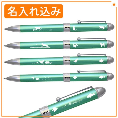 名入れ込み】動物柄 プラチナ ダブル3アクション 多機能ペン ＃45