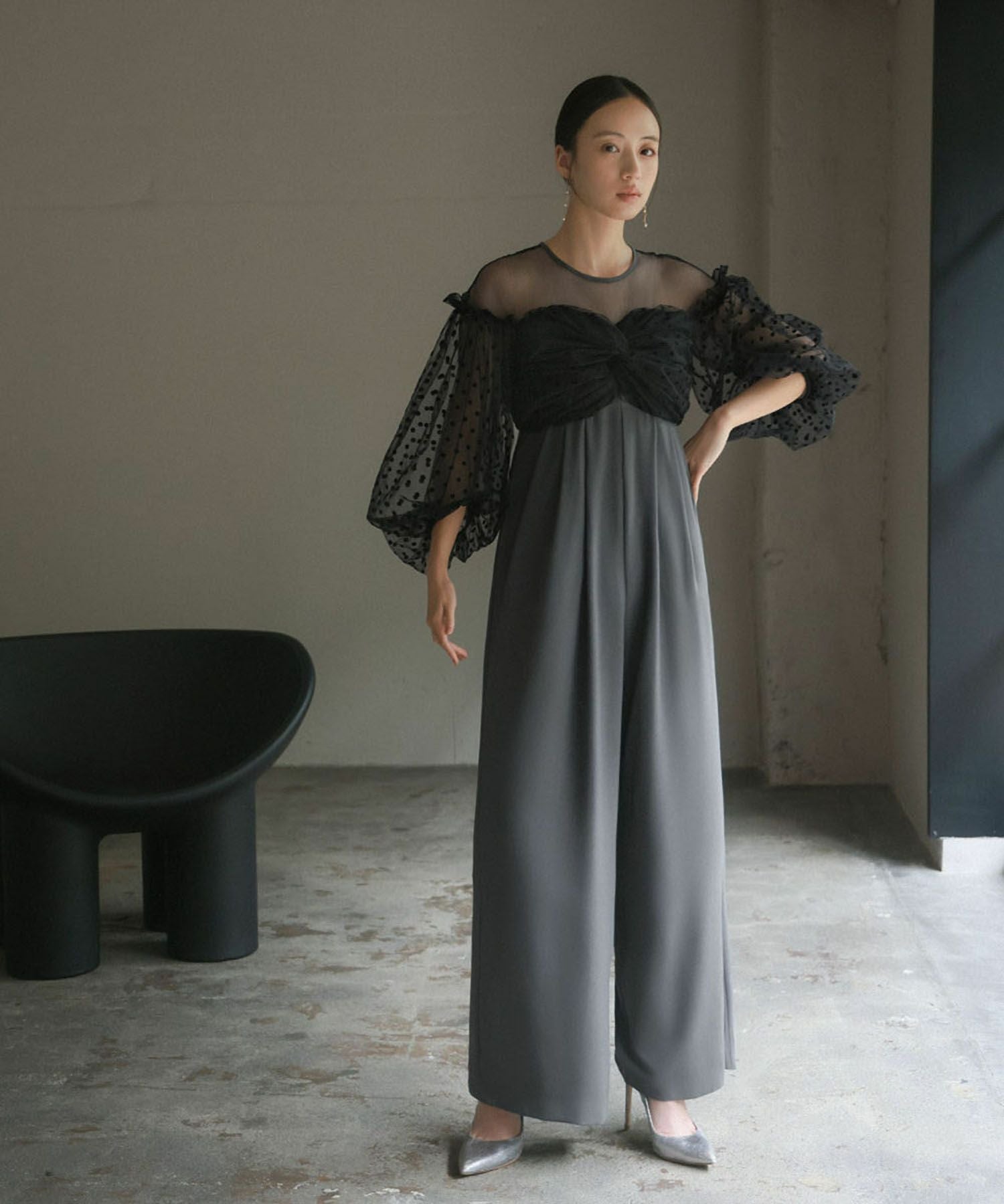 結婚式・お呼ばれ対応 | ドットオールインワンパンツドレス