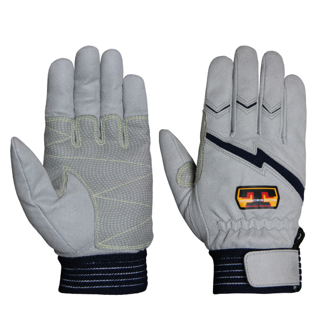 トンボレスキュー 作業手袋 手の平補強あり 人工皮革 厚手 手首ゴム