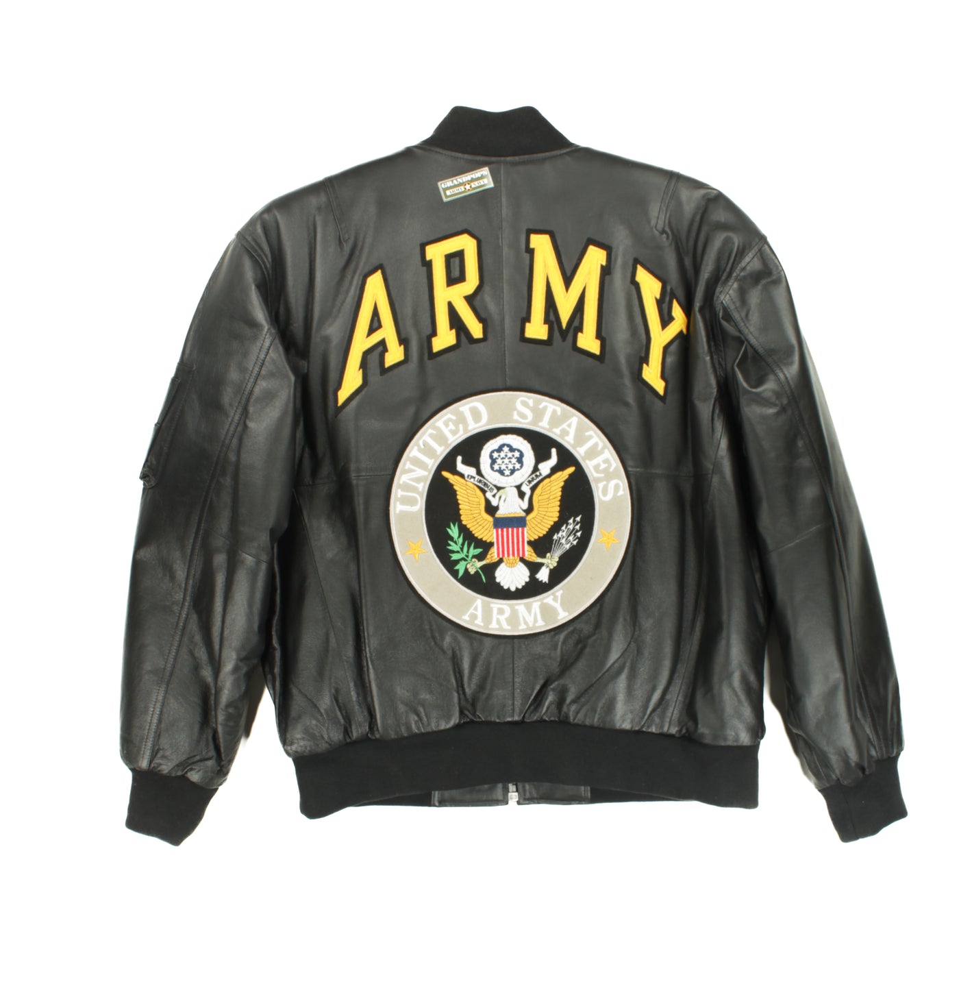 U.S. Army Black Leather MA-1 Style Flight Jacket – GRANDPOPSARMYNAVY