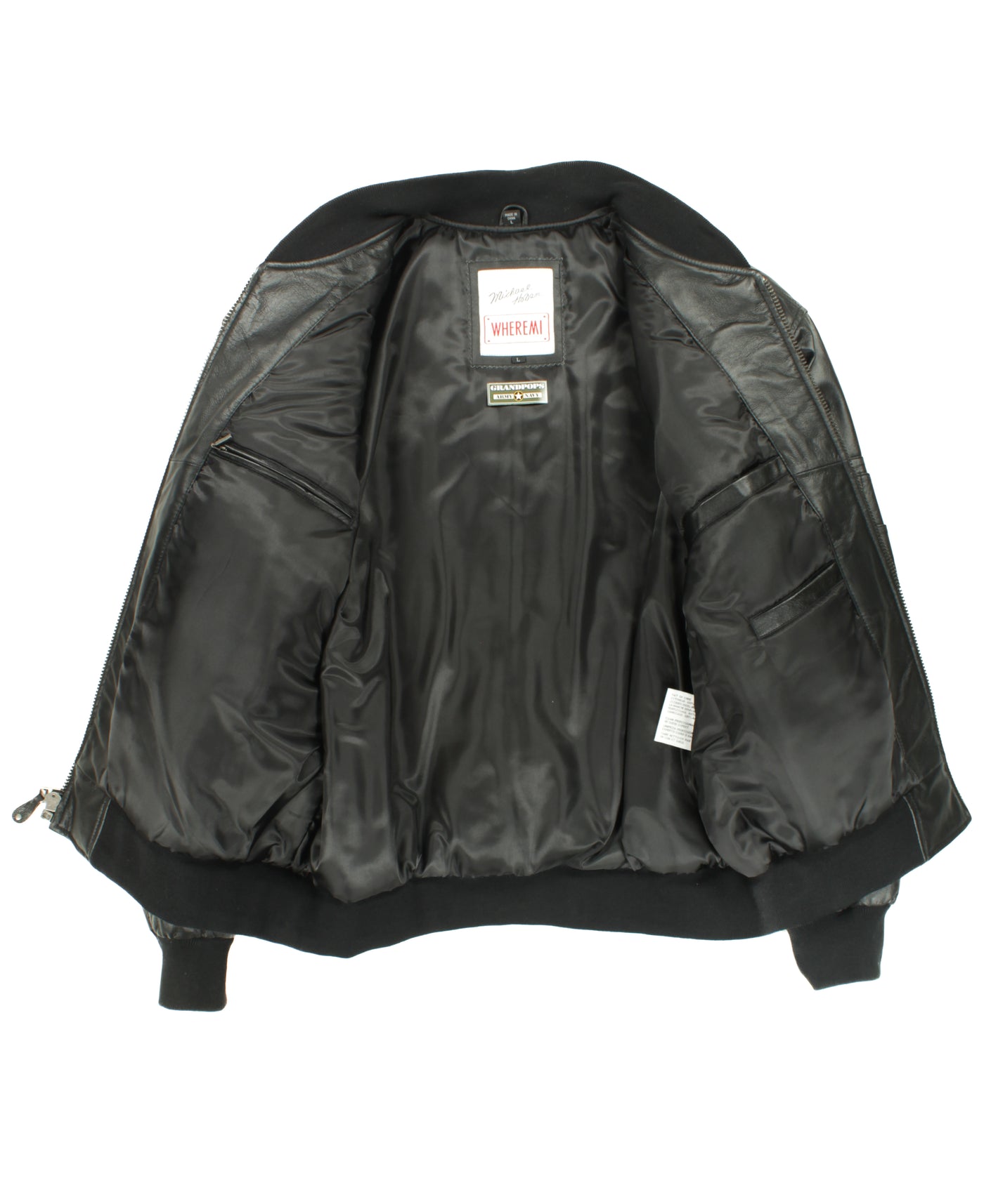 U.S. Army Black Leather MA-1 Style Flight Jacket – GRANDPOPSARMYNAVY